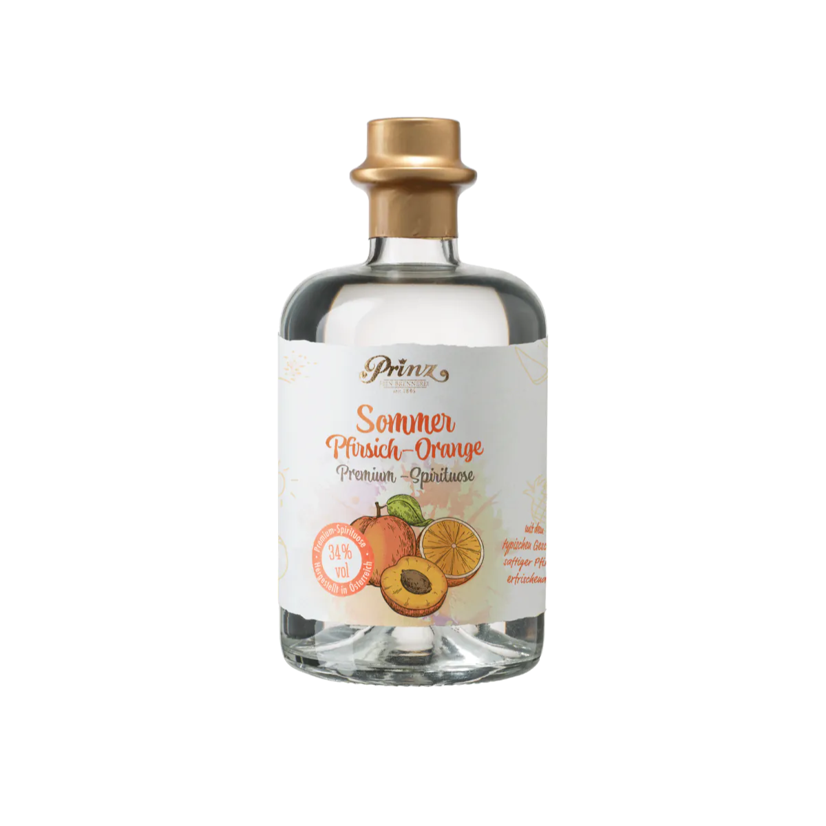 Prinz Sommer Pfirsich-Orange Schnaps 34% vol