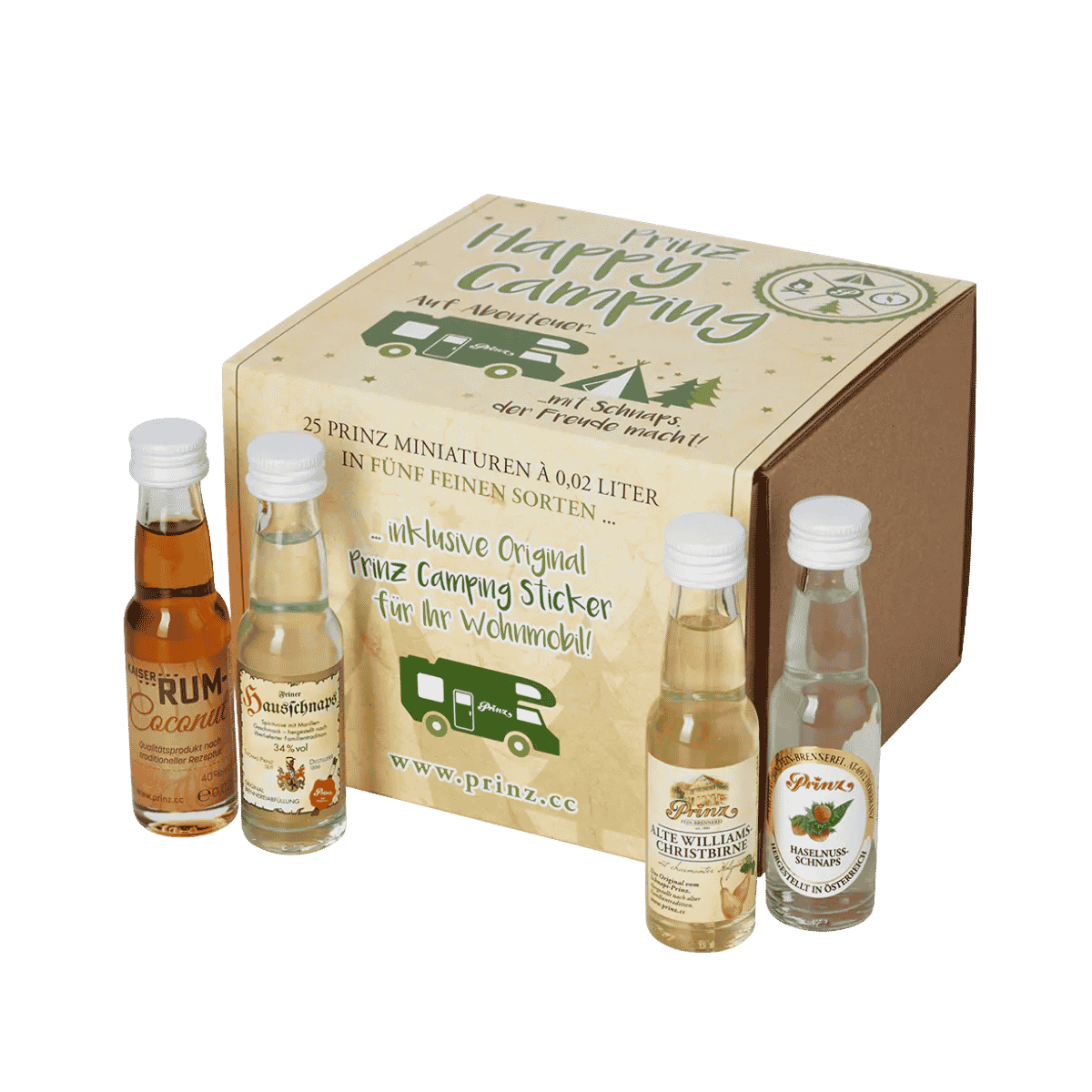 Prinz Happy Camping - 25 Schnaps Miniaturen Box