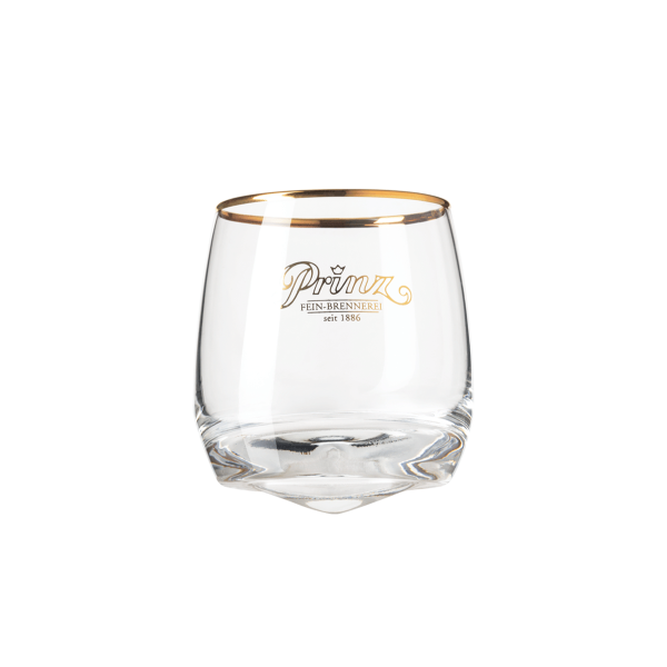 Prinz Likör Tumbler Glas mit Goldrand