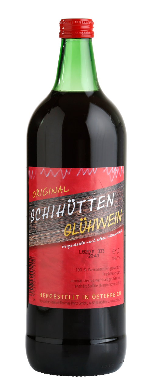 Prinz Schnaps Feinbrennerei Original Prinz Schihütten Glühwein aus Österreich 10% vol.